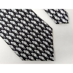 VINTAGE KEITH DANIELS SILK TIE BLACK WHITE ZEBRA ALLOVER PATTERN 4"